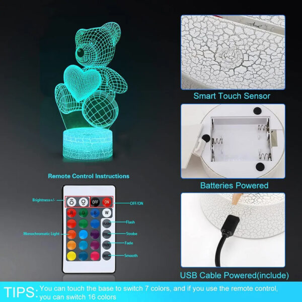 3D Lamp Acrylic USB LED Night Lights Neon Sign Lamp Decorations For Valentines Day Gifts - Image 4