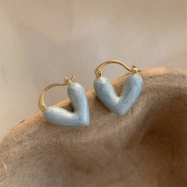 Fashion Jewelry Heart Pendant Drop Earrings For Women Summer Trinket Luxury Jewelry Vacation Accessories Enamel Earring - Image 3