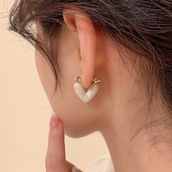 Fashion Jewelry Heart Pendant Drop Earrings For Women Summer Trinket Luxury Jewelry Vacation Accessories Enamel Earring - Image 4