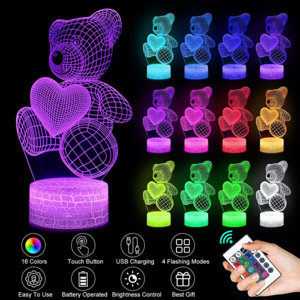 3D Lamp Acrylic USB LED Night Lights Neon Sign Lamp Decorations For Valentines Day Gifts