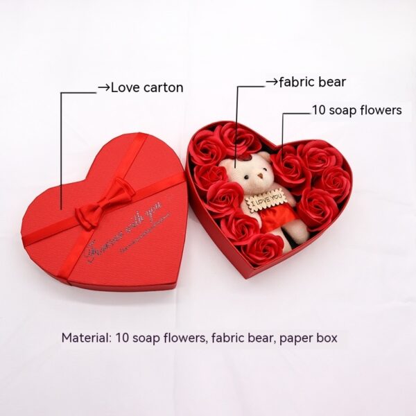 Soap Flower Heart-shaped Rose Gift Box Valentine's Day Mother's Day Gift - Image 9